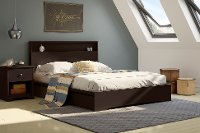 10161 Chocolate Queen Platform Bed with 2 Drawers (60 Inch) - Basic -2
