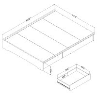 10161 Chocolate Queen Platform Bed with 2 Drawers (60 Inch) - Basic -3