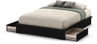 10164 Black Queen Platform Bed with 2 Drawers - Basic