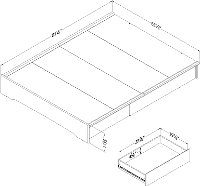 10164 Black Queen Platform Bed with 2 Drawers - Basic-3