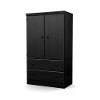10171 Black Oak 2 Door Armoire - Morgan -2
