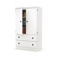 10172 White 2 Door Armoire - Morgan