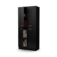 10178 Black 4-Door Storage Armoire - Axess