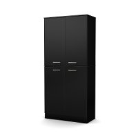 10178 Black 4-Door Storage Armoire - Axess -2