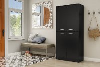 10178 Black 4-Door Storage Armoire - Axess -3