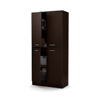 10181 Chocolate 4-Door Storage Armoire - Axess