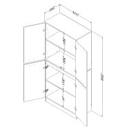 10190 Cherry 4-Door Storage Armoire - Axess -4