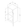 10192 Cherry Narrow Storage Cabinet - Axess -3