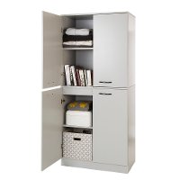 10193 Soft Gray 4-Door Storage Armoire - Axess