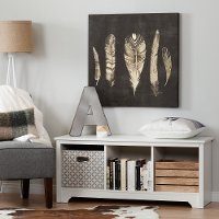 10327 White Cubby Storage Bench - Vito