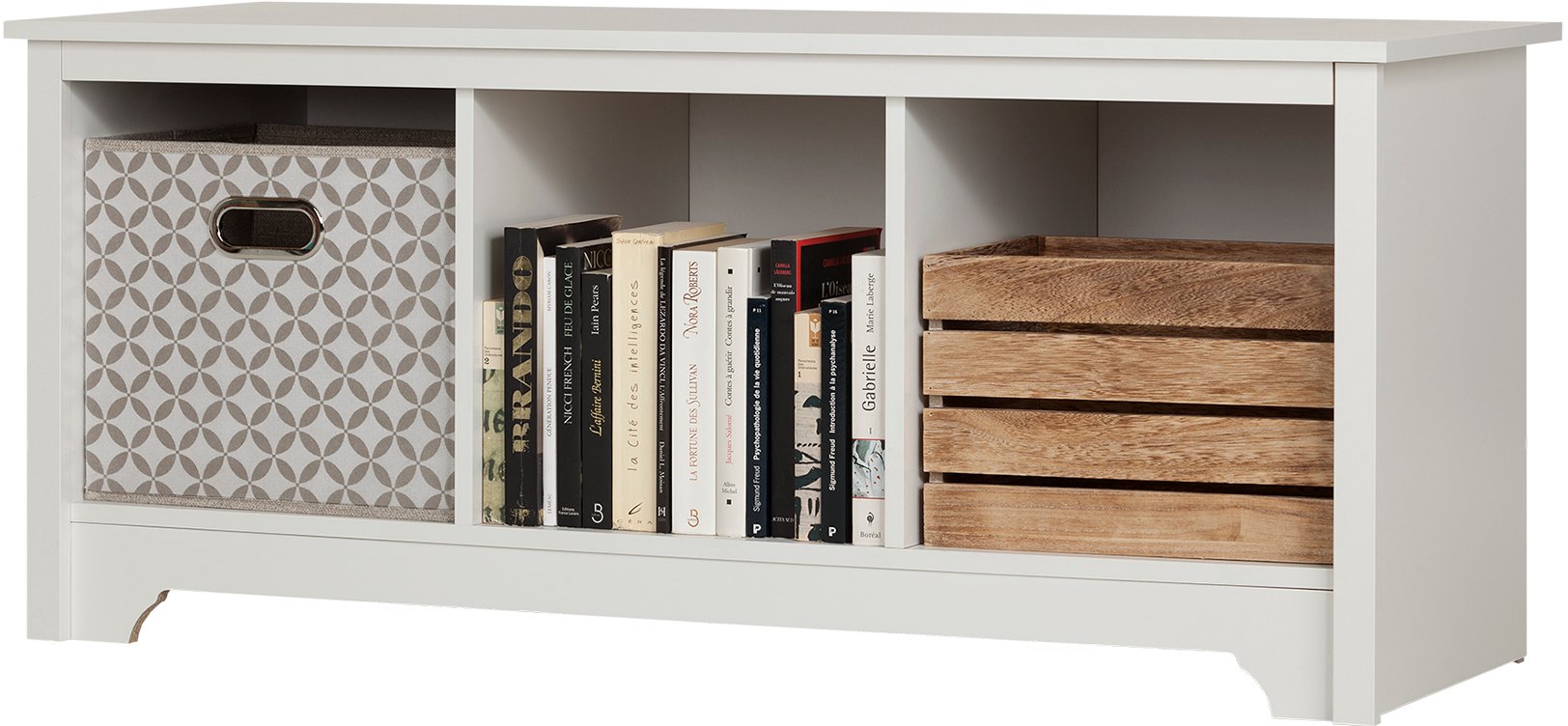 10327 White Cubby Storage Bench - Vito-2