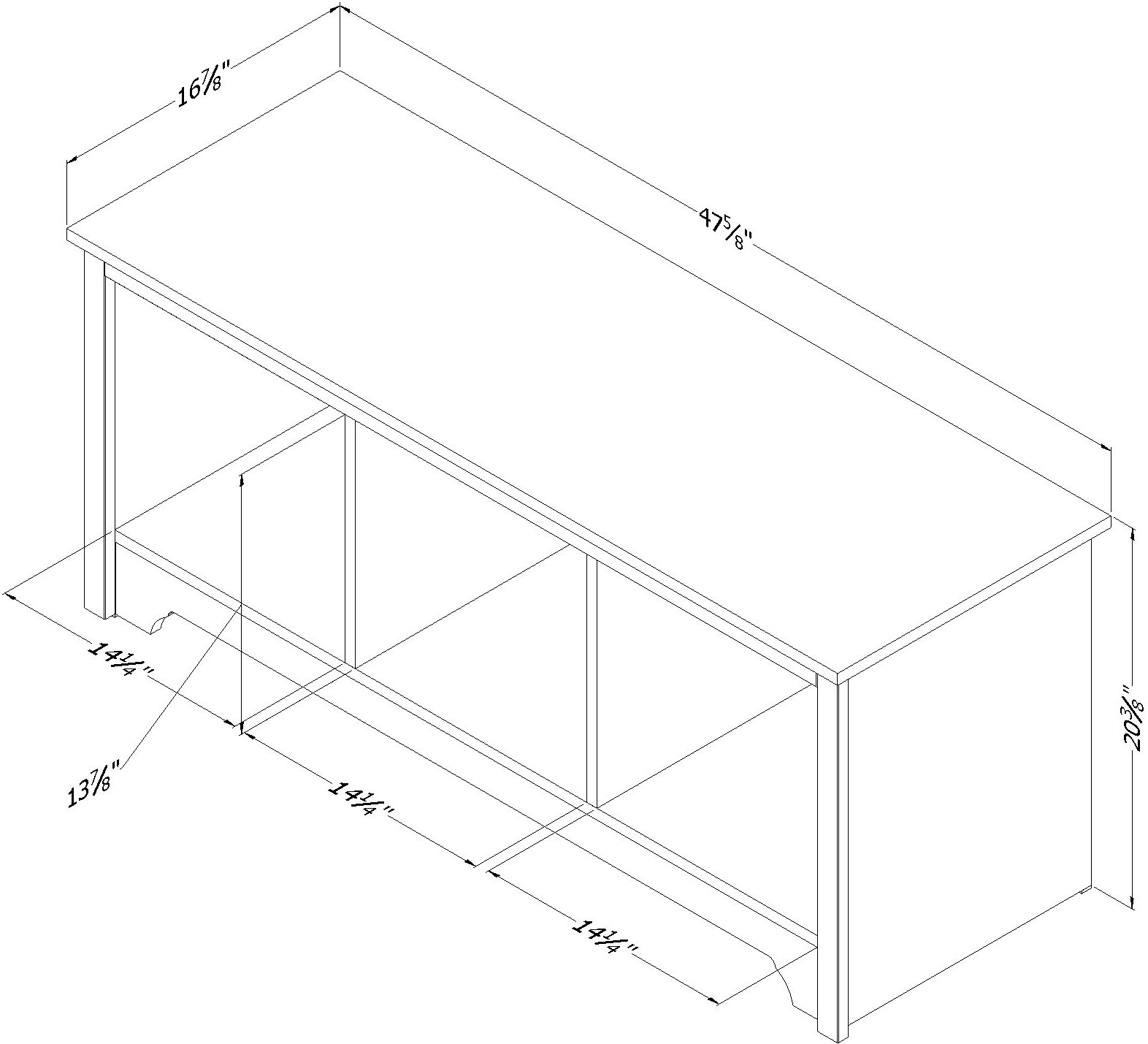 10327 White Cubby Storage Bench - Vito-4