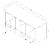 10327 White Cubby Storage Bench - Vito-4