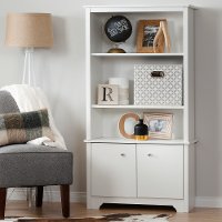 10328 White 3-Shelf Storage Bookcase - Vito