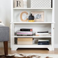 10328 White 3-Shelf Storage Bookcase - Vito -4