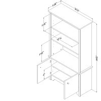 10328 White 3-Shelf Storage Bookcase - Vito -6