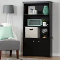 10331 Black 3-Shelf Storage Bookcase - Vito