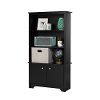 10331 Black 3-Shelf Storage Bookcase - Vito -2