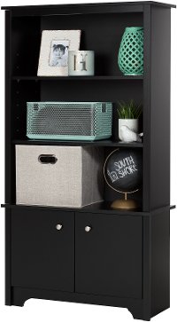 10331 Black 3-Shelf Storage Bookcase - Vito -2