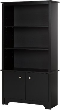 10331 Black 3-Shelf Storage Bookcase - Vito -3