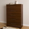 10334 Brown Walnut 5-Drawer Chest of Drawers - Primo