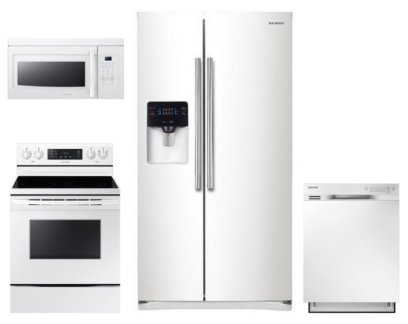 Samsung 4 Piece Electric Kitchen Appliance Package   White Rcwilley Image1~800 