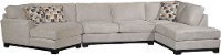 Casual Contemporary White 3 Piece Upholstered Sectional - Pisces