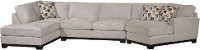 Casual Contemporary White 3 Piece Upholstered Sectional - Pisces