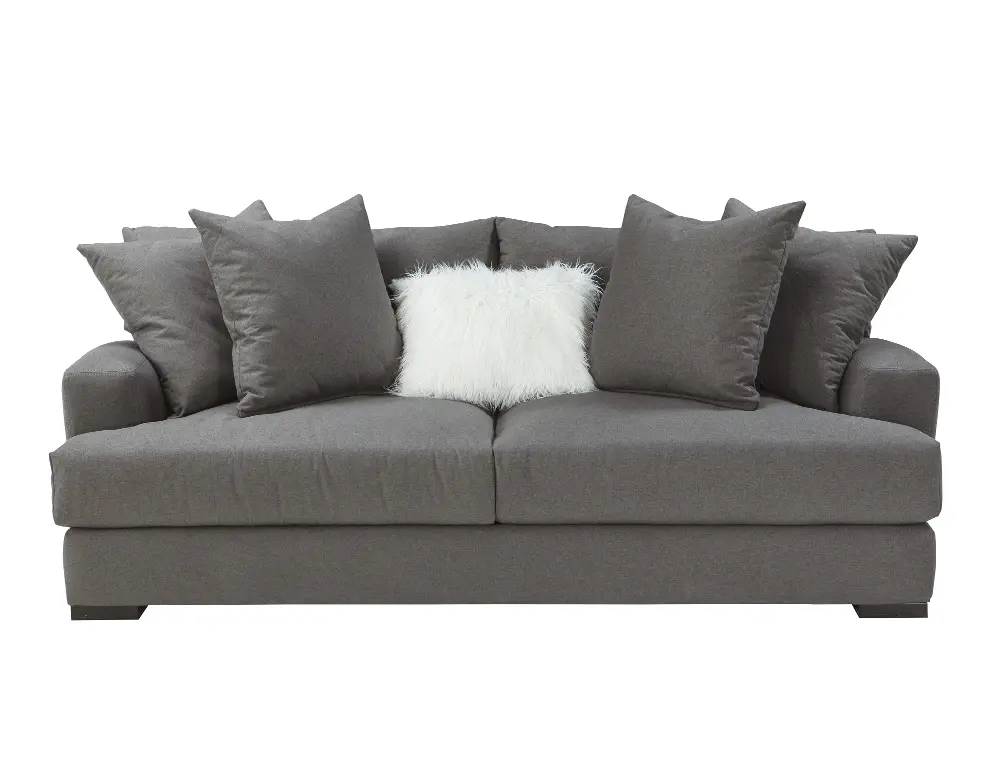 474-30 Casual Contemporary Pewter Gray Sofa - Lewis-1