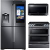 KIT Samsung 3 Piece Kitchen Appliance Package with 5.8 cu.ft. Electric Range - Black Stainless Steel