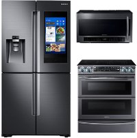 KIT Samsung 3 Piece Kitchen Appliance Package with 5.8 cu.ft. Electric Range - Black Stainless Steel