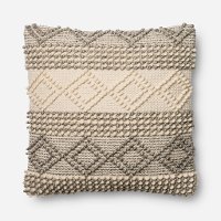 Magnolia Home Furniture Ivory and Gray Throw Pillow