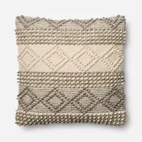 P0460MH Magnolia Home Furniture Ivory and Gray Throw Pillow