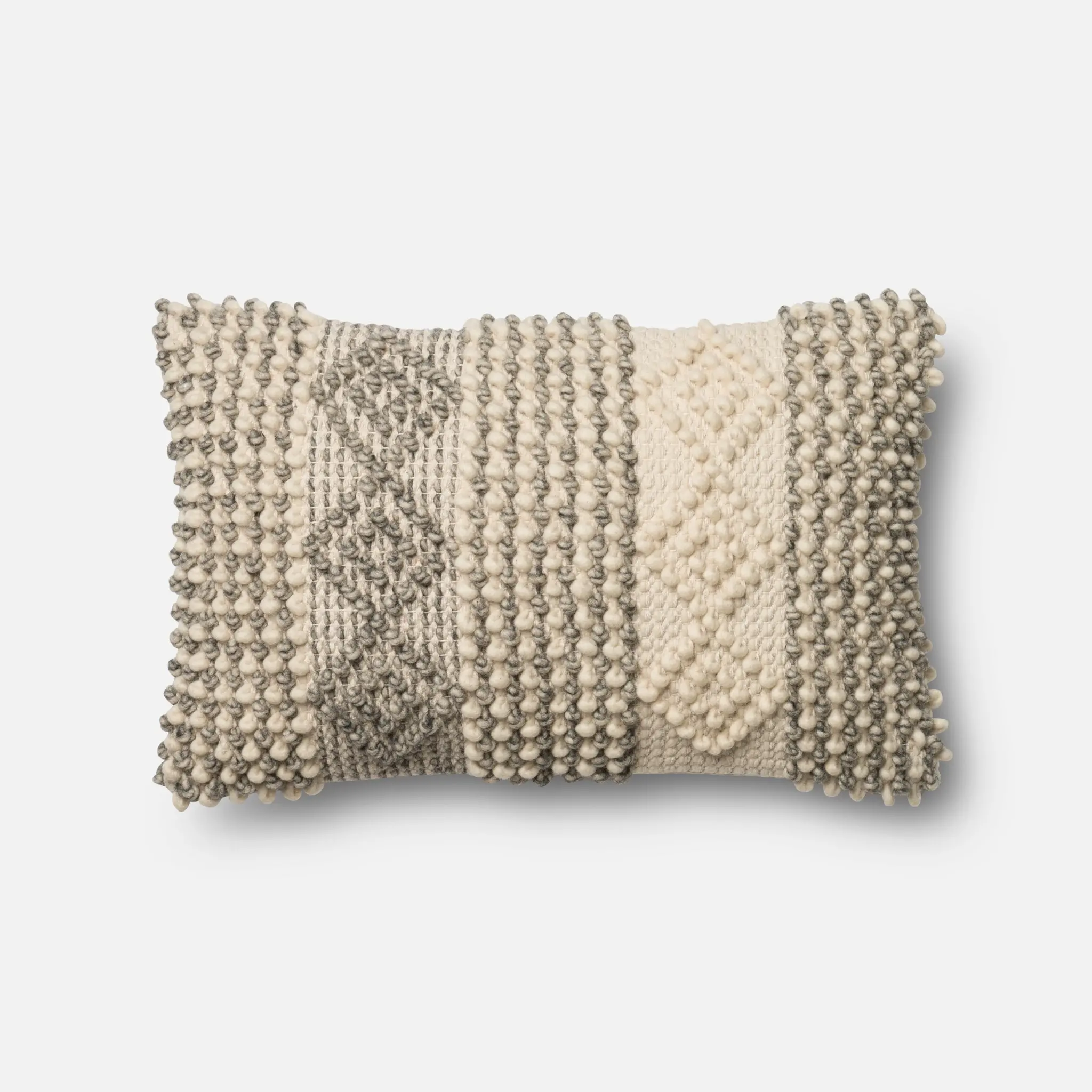 P0461MH Magnolia Home Furniture Ivory and Gray Throw Pillow-1