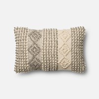 Magnolia Home Furniture Ivory and Gray Throw Pillow