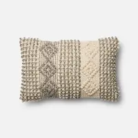 P0461MH Magnolia Home Furniture Ivory and Gray Throw Pillow