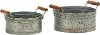 Magnolia Home Furniture Round Metal Trays with Handles - Set of 2