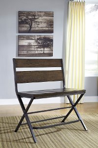 Kavara Medium Brown Metal and Reclaimed Wood Contemporary Counter Height Bench
