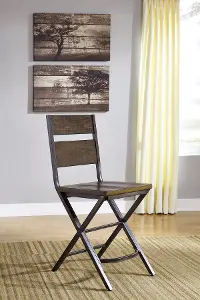 Kavara Reclaimed Wood and Metal Counter Height Stool