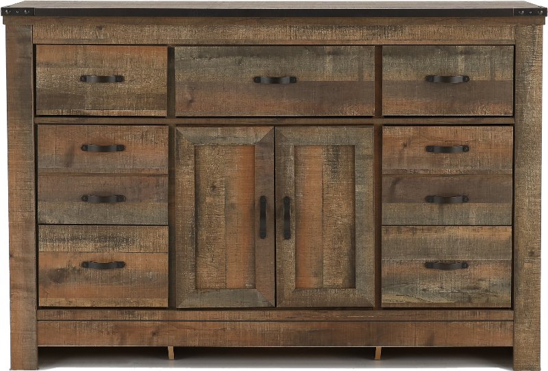 Contemporary Rustic Oak Dresser Trinell Rc Willey Furniture Store