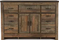 Trinell Contemporary Rustic Oak Dresser