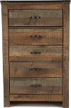Contemporary Rustic Oak Chest of Drawers - Trinell