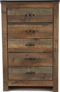 Contemporary Rustic Oak Chest of Drawers - Trinell