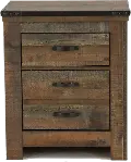 Trinell Rustic Oak 2-Drawer Nightstand