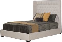 Contemporary Cream White Queen Upholstered Bed - Carly