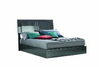 KJVR/PLATFORMBED5/0 Dark Gray Modern Queen Bed with Lights - Versilia