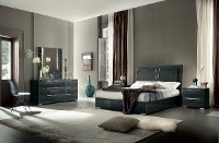 7PC:KJVR/VERSILIA5/0 Dark Gray Modern 6 Piece Queen Bedroom Set - Versilia