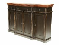 CR1825/CREDENZA Black & Brown 4-Door Credenza - Signature