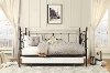 Black Classic Contemporary Metal Daybed with Trundle - Alexis