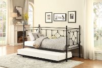 Black Classic Contemporary Metal Daybed with Trundle - Alexis-2